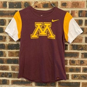 Nike University of Minnesota Athletic Cut maroon Tri-Blend tee, Women’s sized M